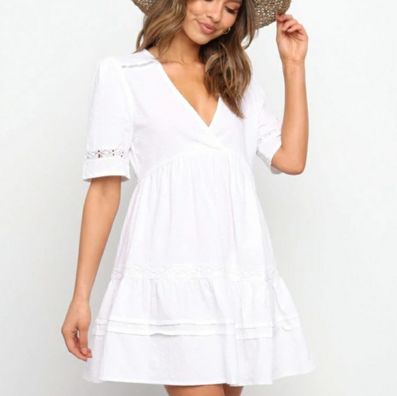 NWT Petal + Pup Hamidi Dress White SZ EURO 10/US 6 - Picture 2 of 9